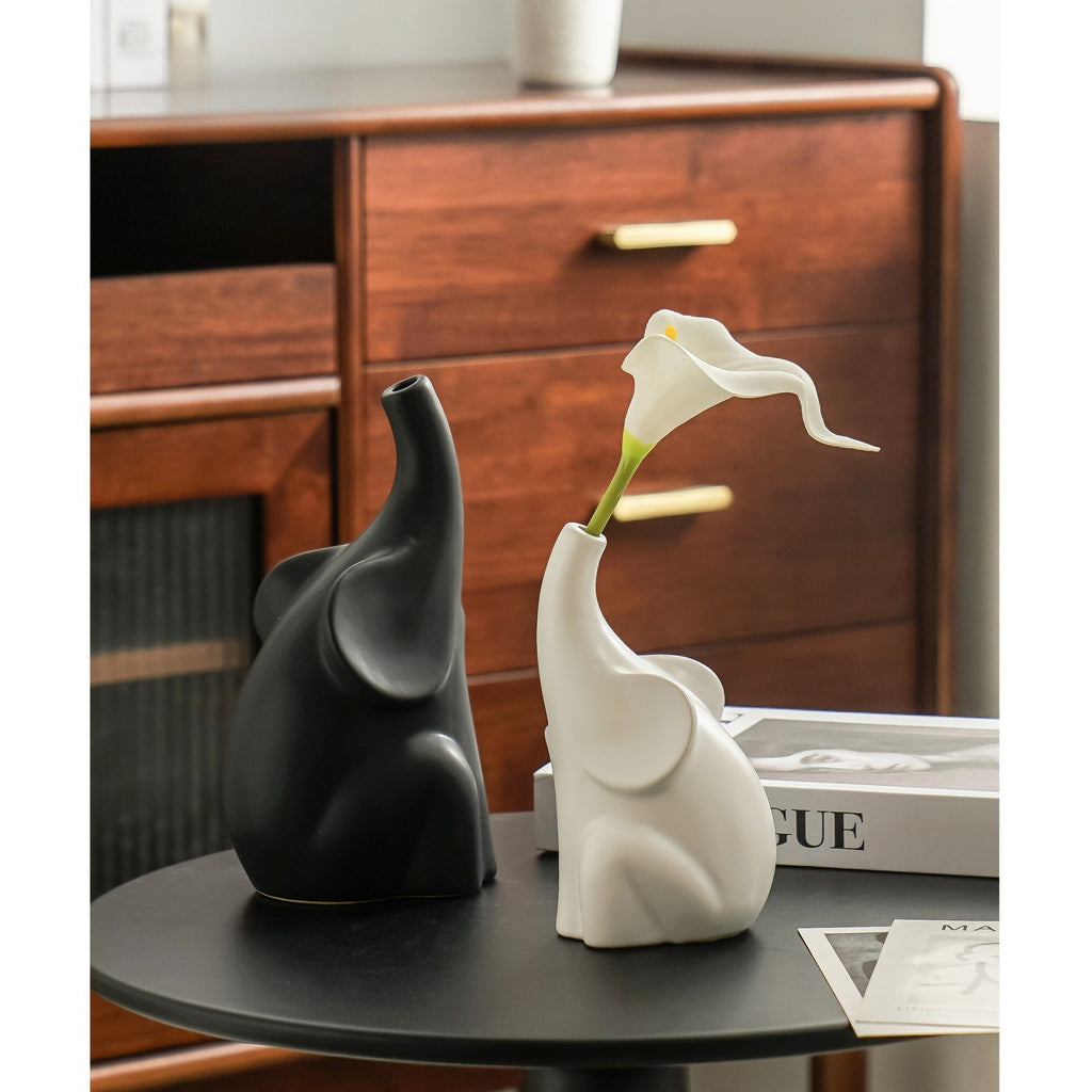 Nordic Modern Elephant Vase Set – High-End Home Decor