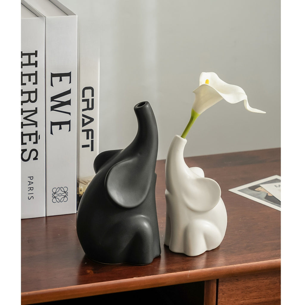 Nordic Modern Elephant Vase Set – High-End Home Decor