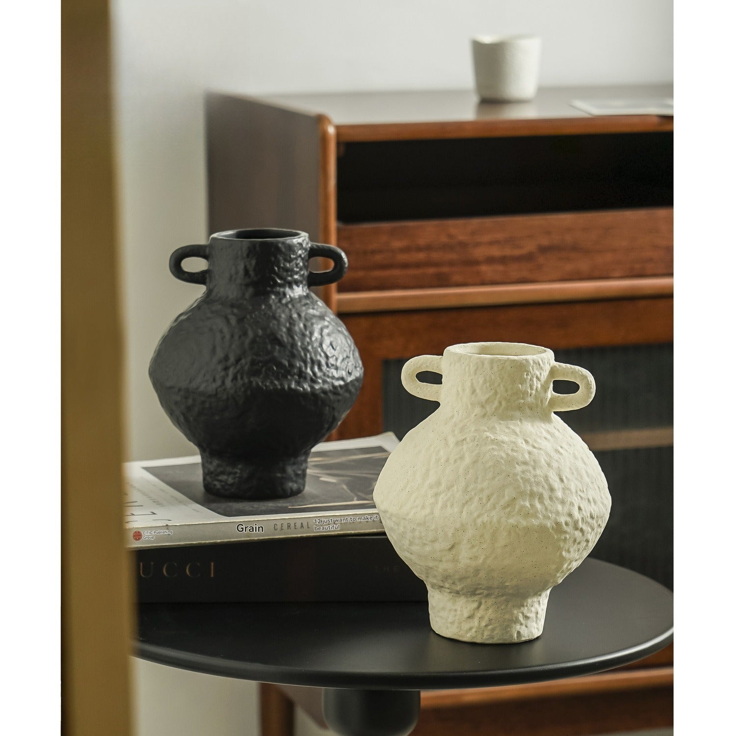 Ceramic Retro Vase – Wabi-Sabi Light Luxury Decor