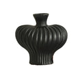 Black Pot-Bellied Ceramic Vase – Wabi-Sabi Light Luxury Decor