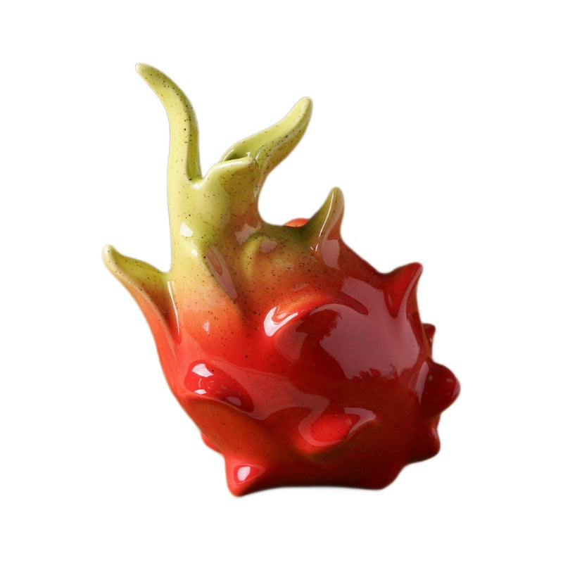 Simulated Dragon Fruit Ceramic Vase – High-End Niche Decor